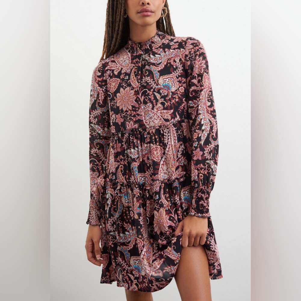 Anthropologie Multicolor Paisley Long Sleeve Dress